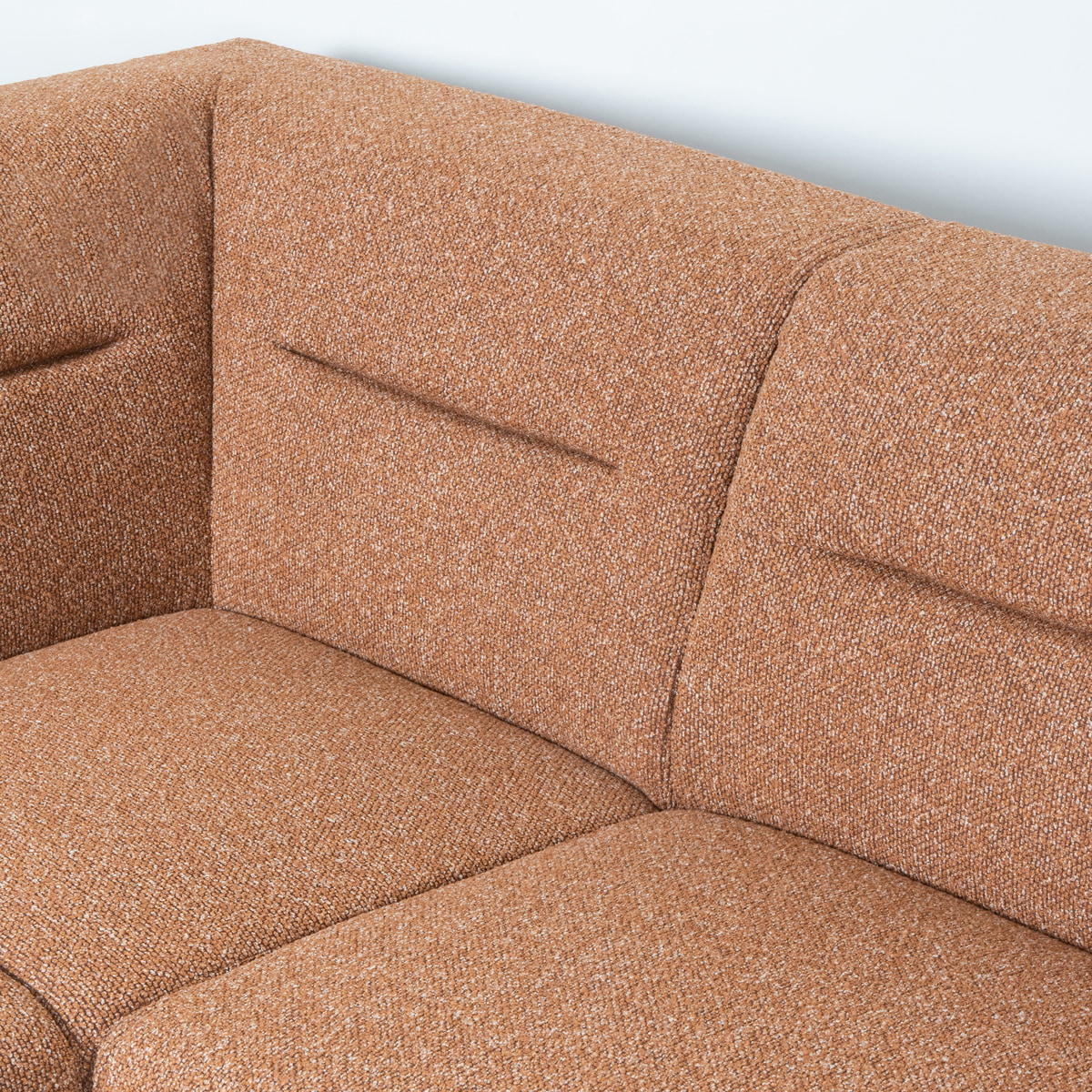 LABEL51 Hoekbank 'Bolzano' Links, Bouclé, kleur Coral