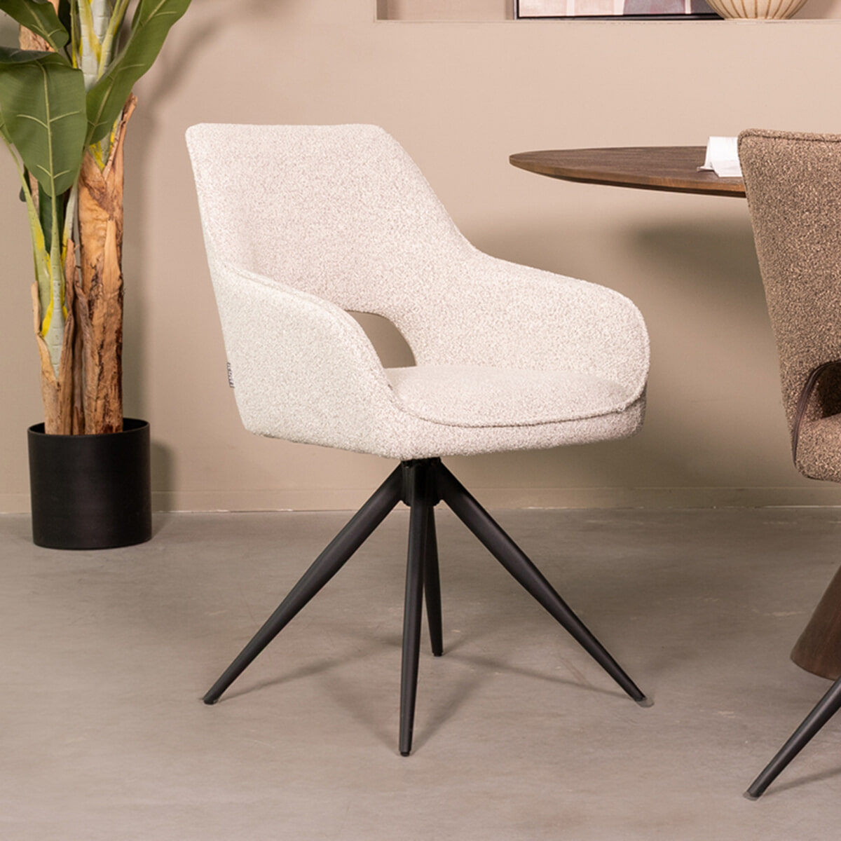 LABEL51 Draaibare Eetkamerstoel 'Finley' Bouclé