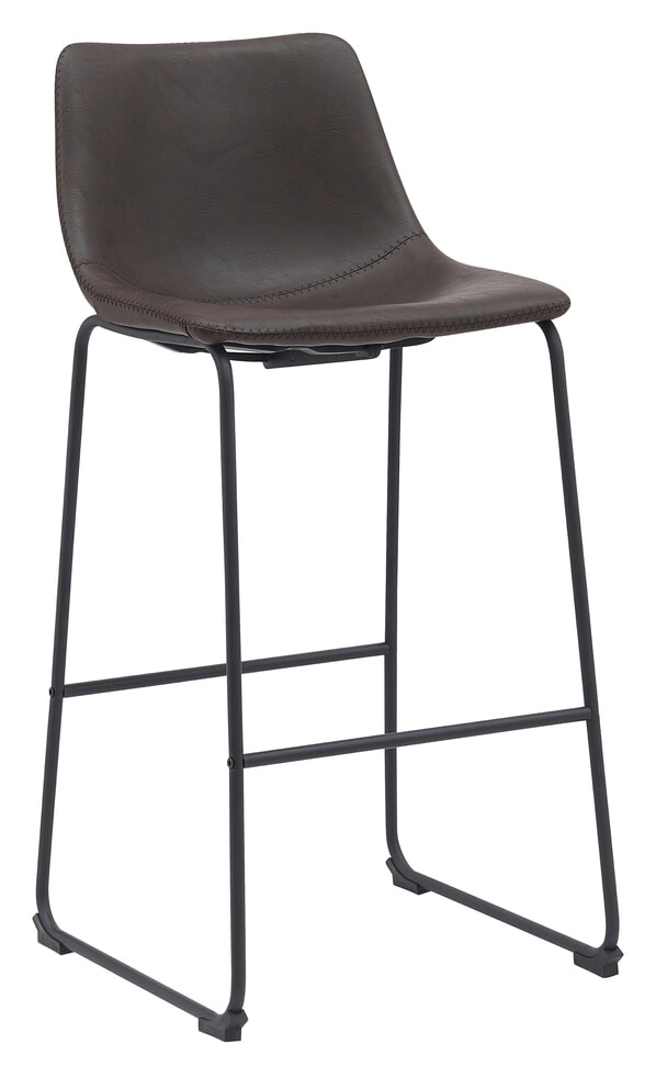 LABEL51 Barkruk Risto Lederlook - Donkerbruin (zithoogte 75cm)