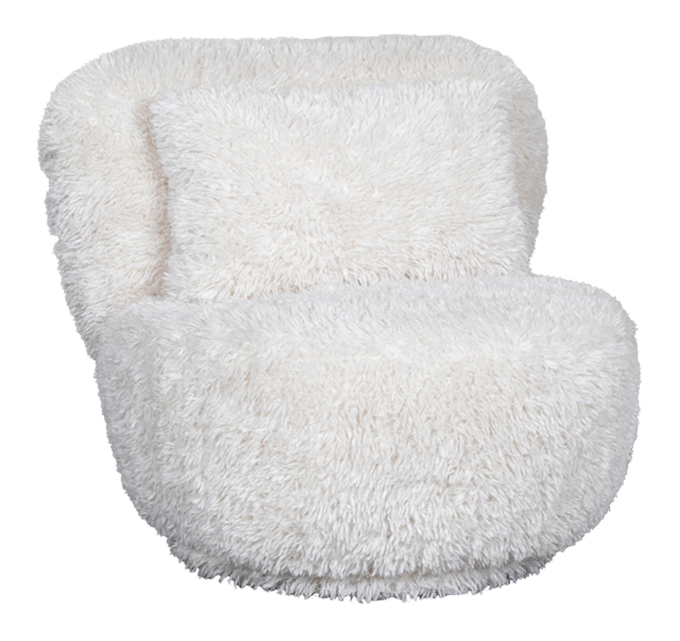 LABEL51 Draaifauteuil 'Doodle' Fluffy stof, kleur Crème