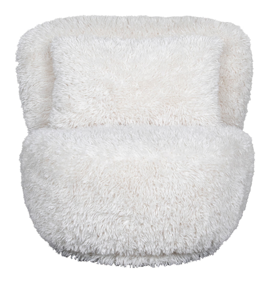 LABEL51 Draaifauteuil 'Doodle' Fluffy stof, kleur Crème
