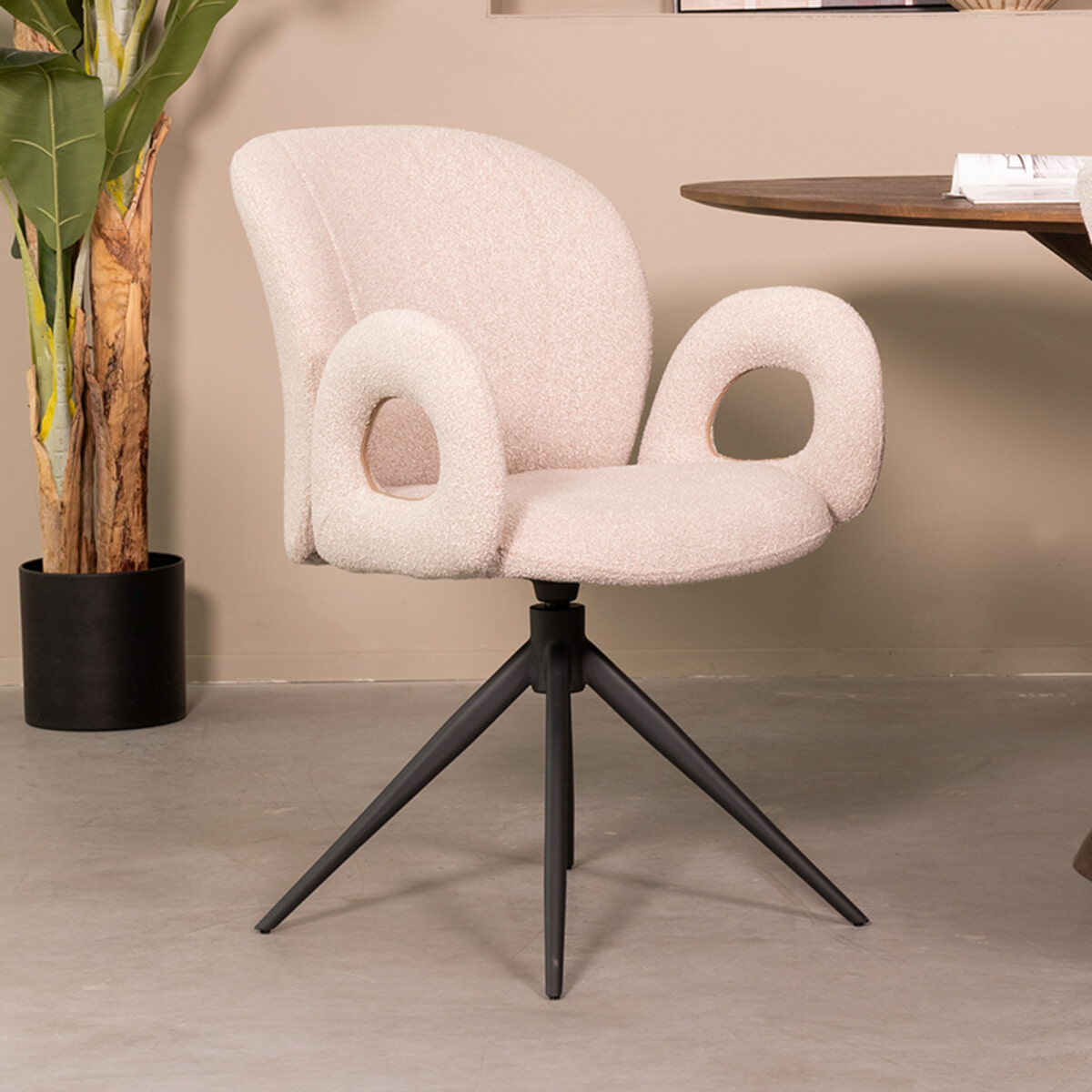 LABEL51 Draaibare Eetkamerstoel 'Neo' Bouclé