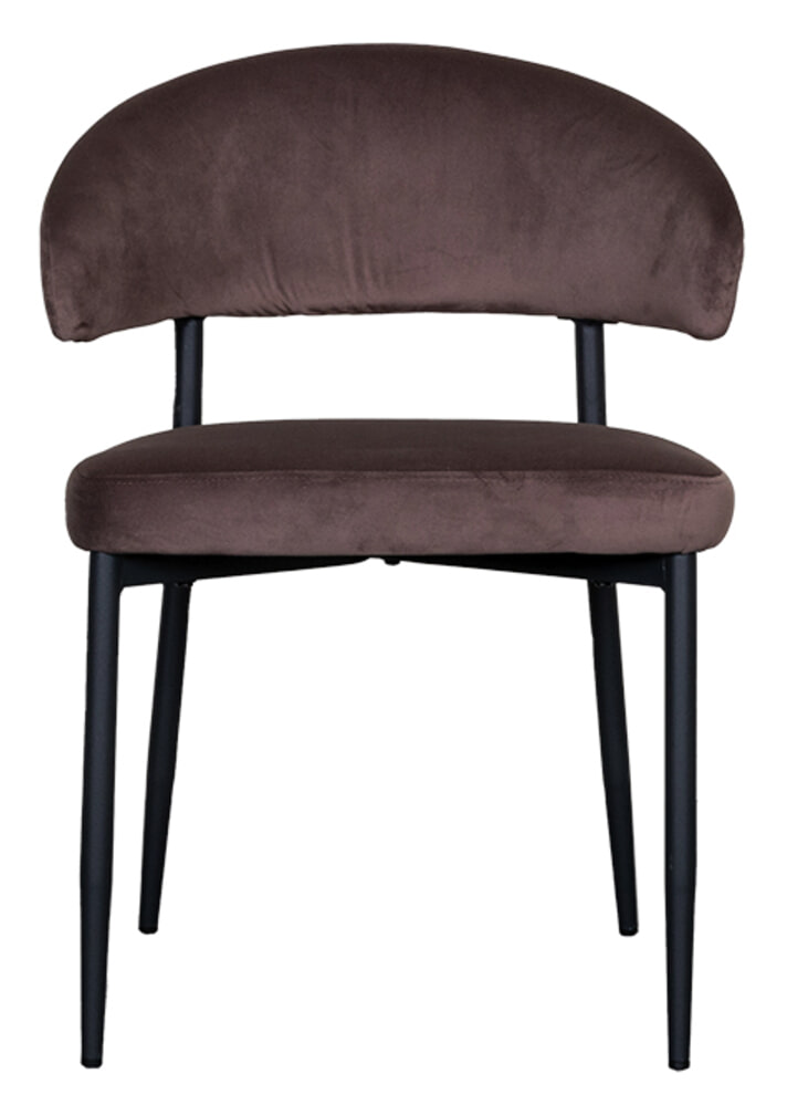 LABEL51 Eetkamerstoel 'Bliss' Velvet, kleur Taupe