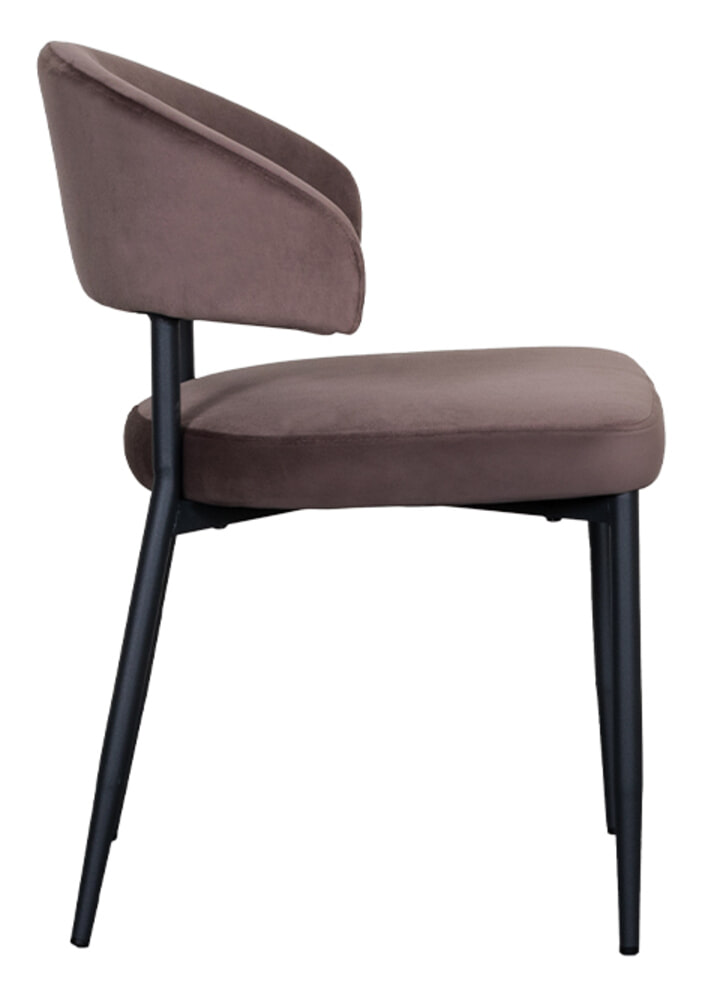 LABEL51 Eetkamerstoel 'Bliss' Velvet, kleur Taupe