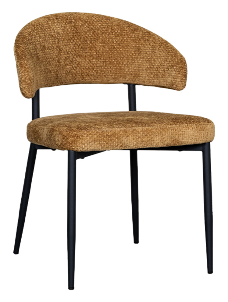 LABEL51 Eetkamerstoel 'Bliss' Elite stof, kleur Mosterd