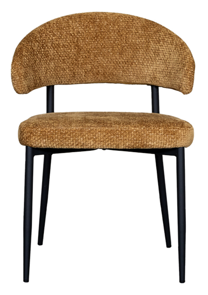 LABEL51 Eetkamerstoel 'Bliss' Elite stof, kleur Mosterd