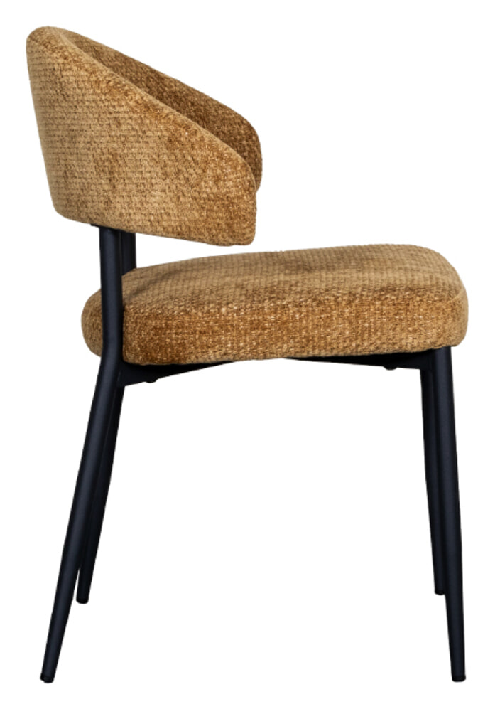 LABEL51 Eetkamerstoel 'Bliss' Elite stof, kleur Mosterd