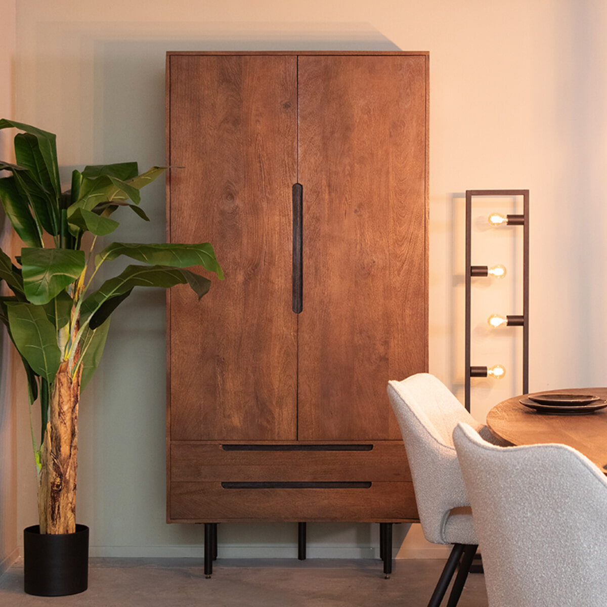 LABEL51 Opbergkast Rio Espresso Mangohout, 200 x 100cm