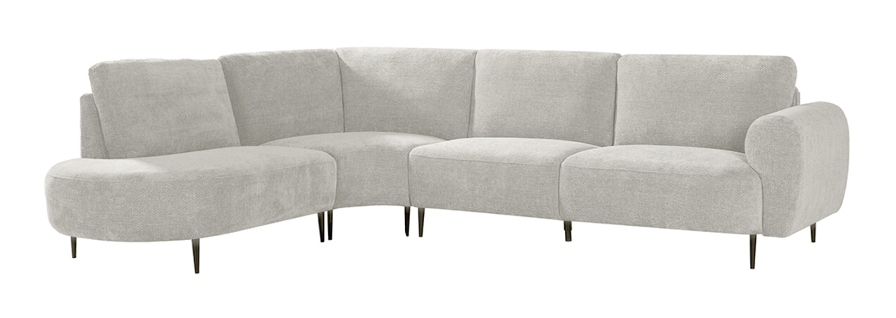 LABEL51 Hoekbank 'Milano' Links, Elite stof, kleur Naturel