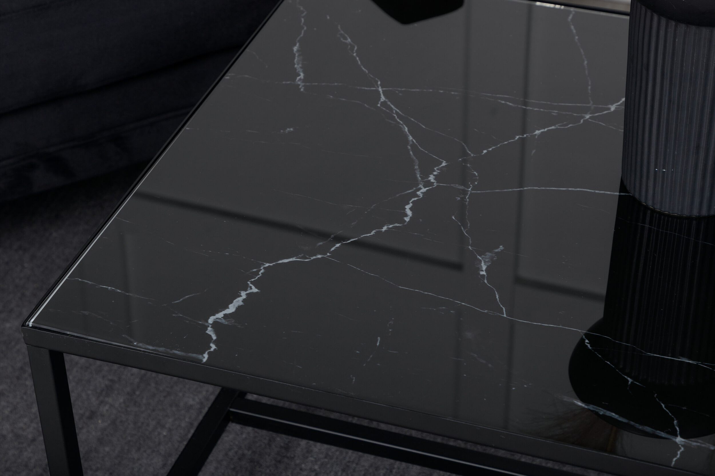 Nohr Salontafel 'Shaindy' Marmerlook, 130 x 60cm, kleur Zwart