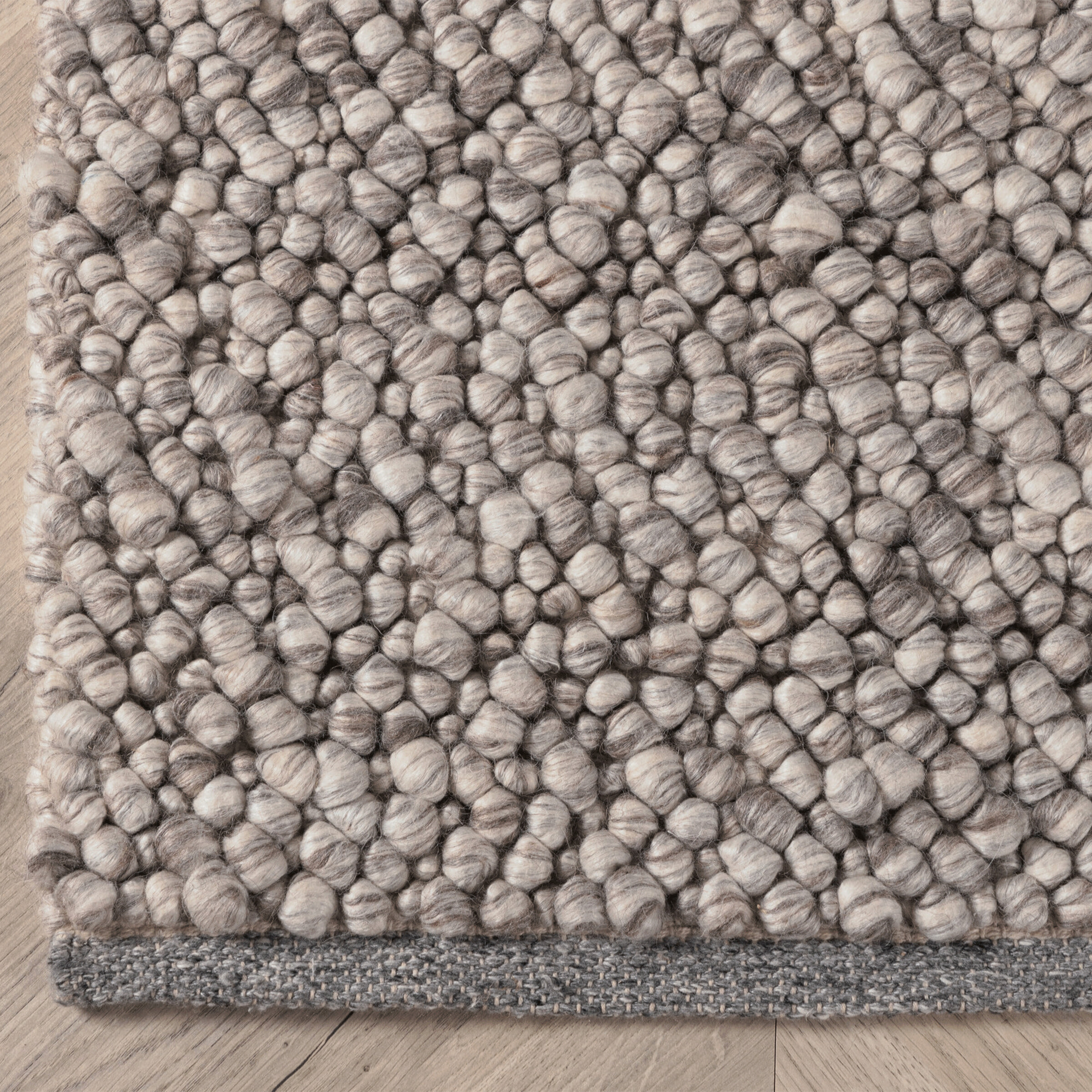 Nohr Vloerkleed 'Ilia' Wol, kleur Lichtgrijs