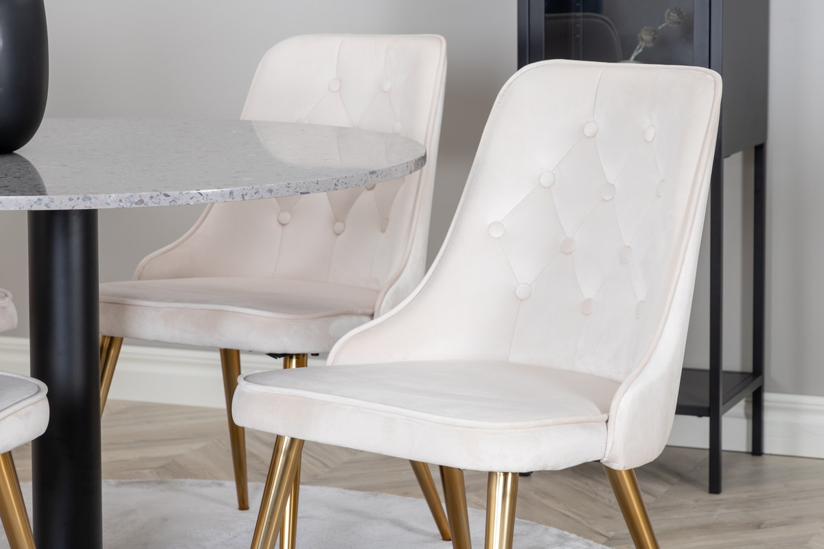 Nohr Eetkamerstoel 'Damar' Velvet, kleur Beige