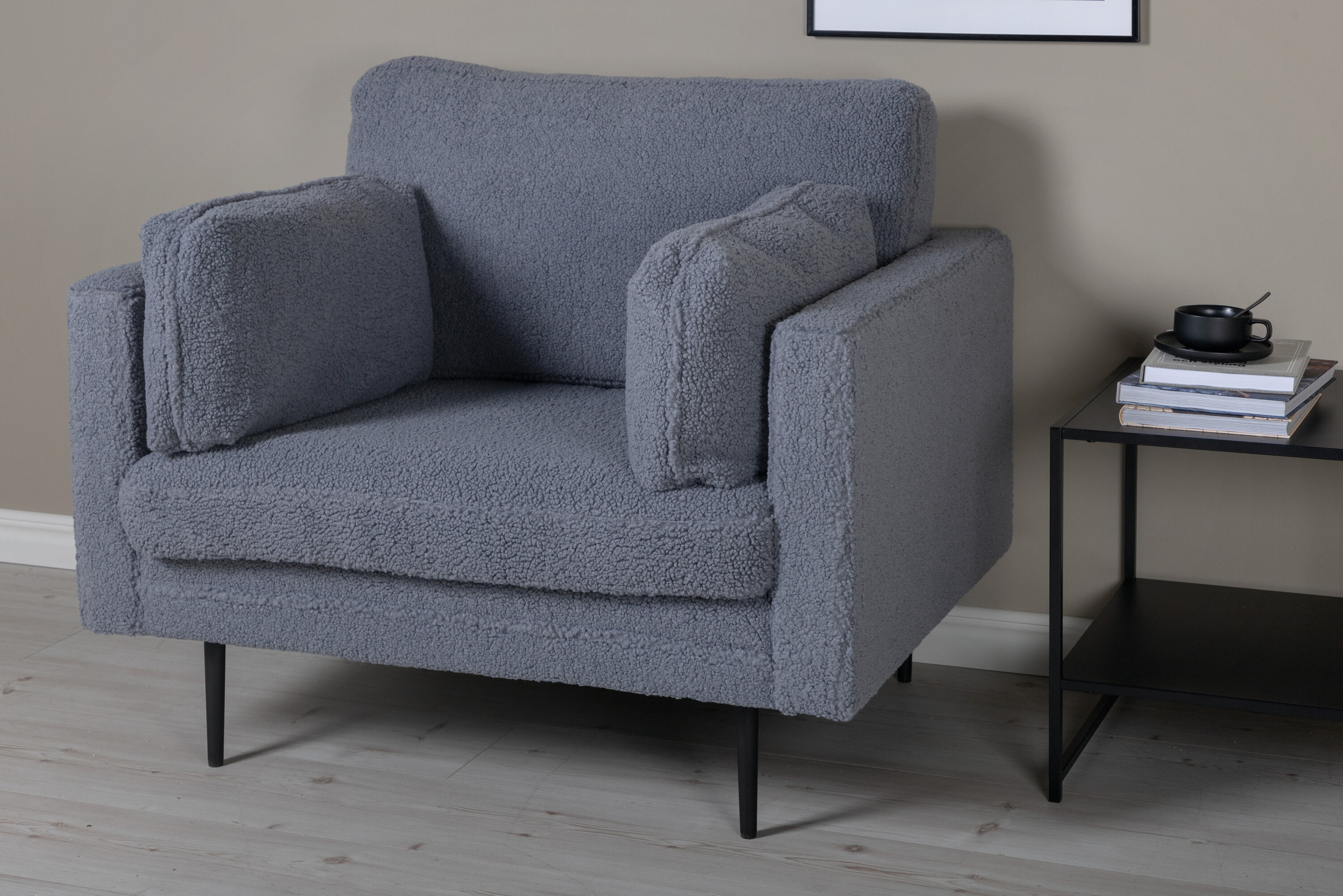 Nohr Fauteuil 'Tylan' Teddy, kleur Donkergrijs