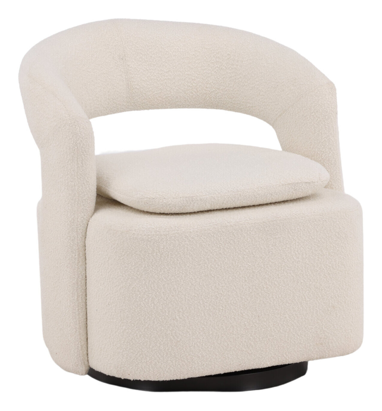 Nohr Draaifauteuil 'Soledad' Bouclé, kleur Wit