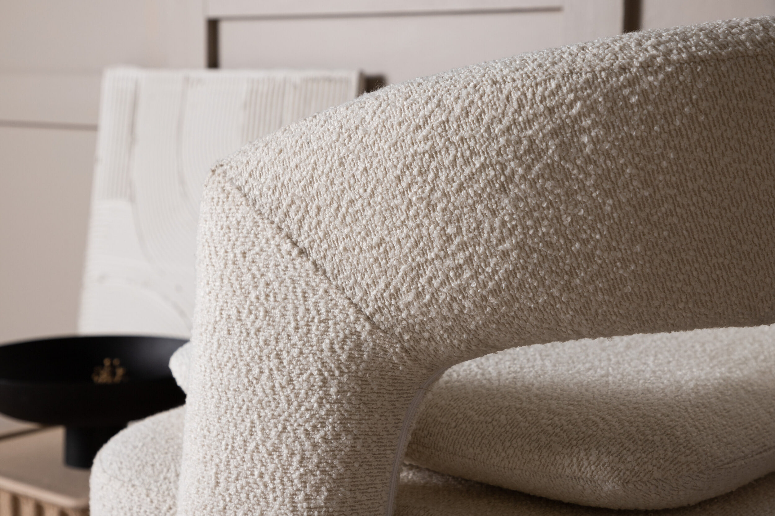 Nohr Draaifauteuil 'Soledad' Bouclé, kleur Wit