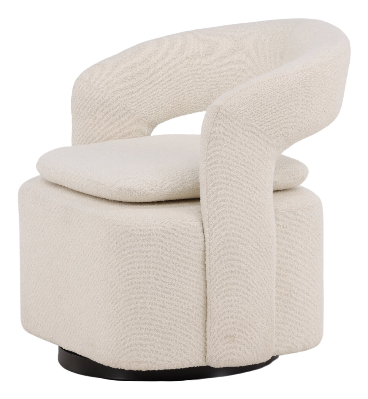 Nohr Draaifauteuil 'Soledad' Bouclé, kleur Wit