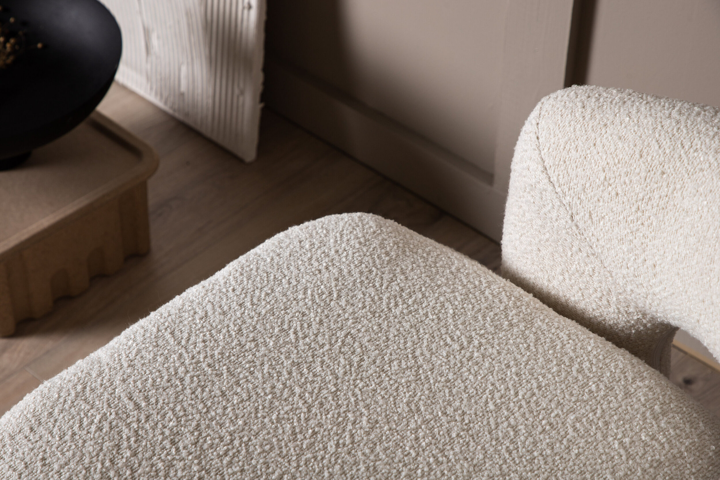 Nohr Draaifauteuil 'Soledad' Bouclé, kleur Wit