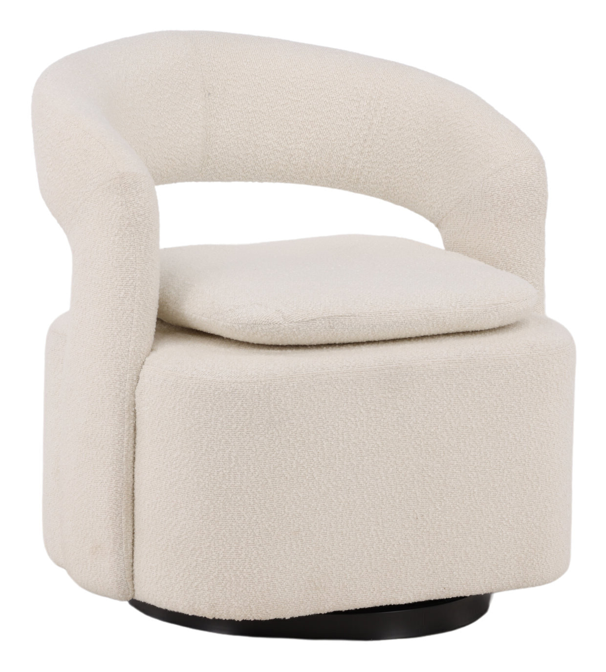 Nohr Draaifauteuil 'Soledad' Bouclé, kleur Wit