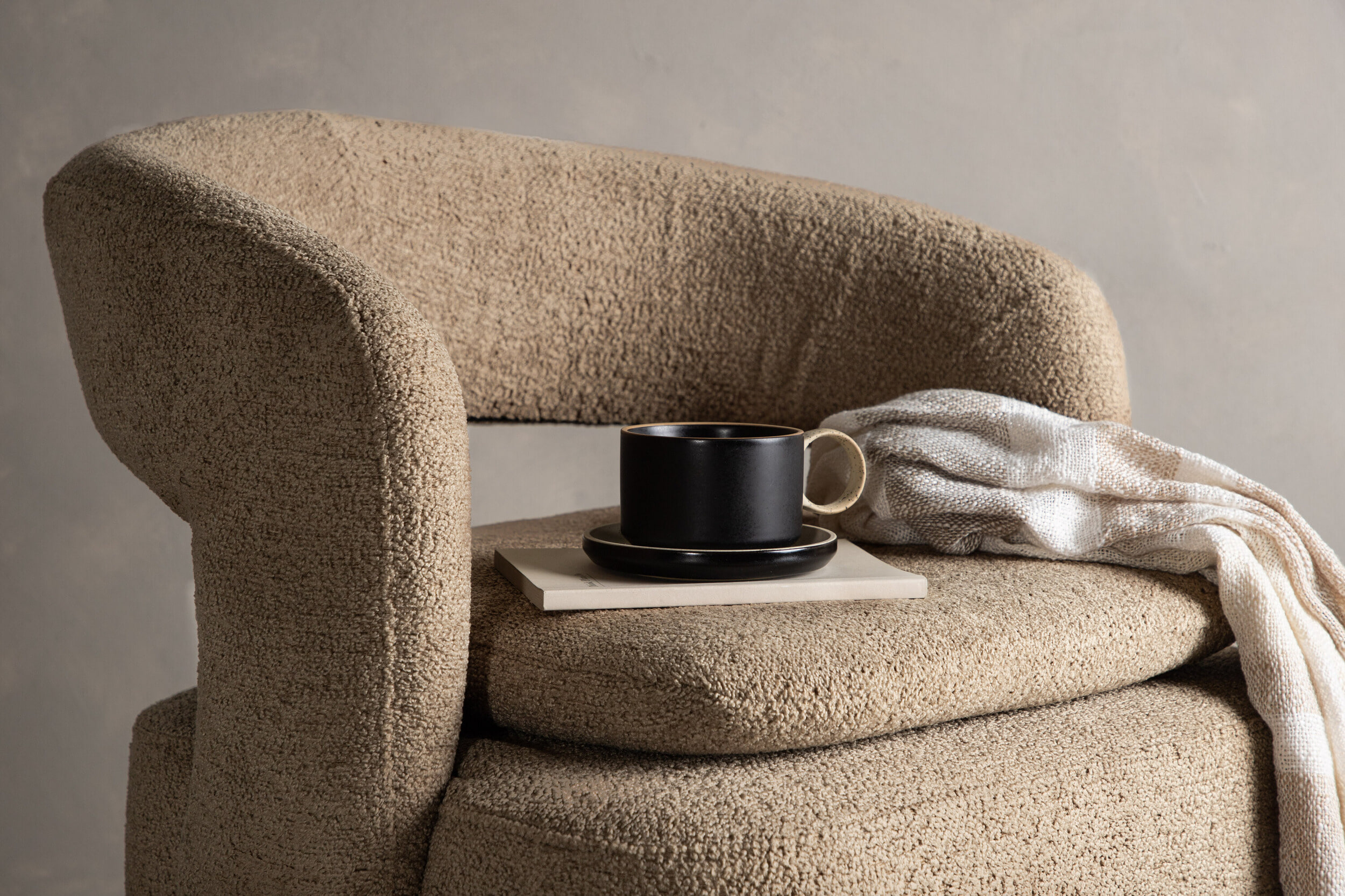 Nohr Draaifauteuil 'Soledad' Bouclé, kleur Beige