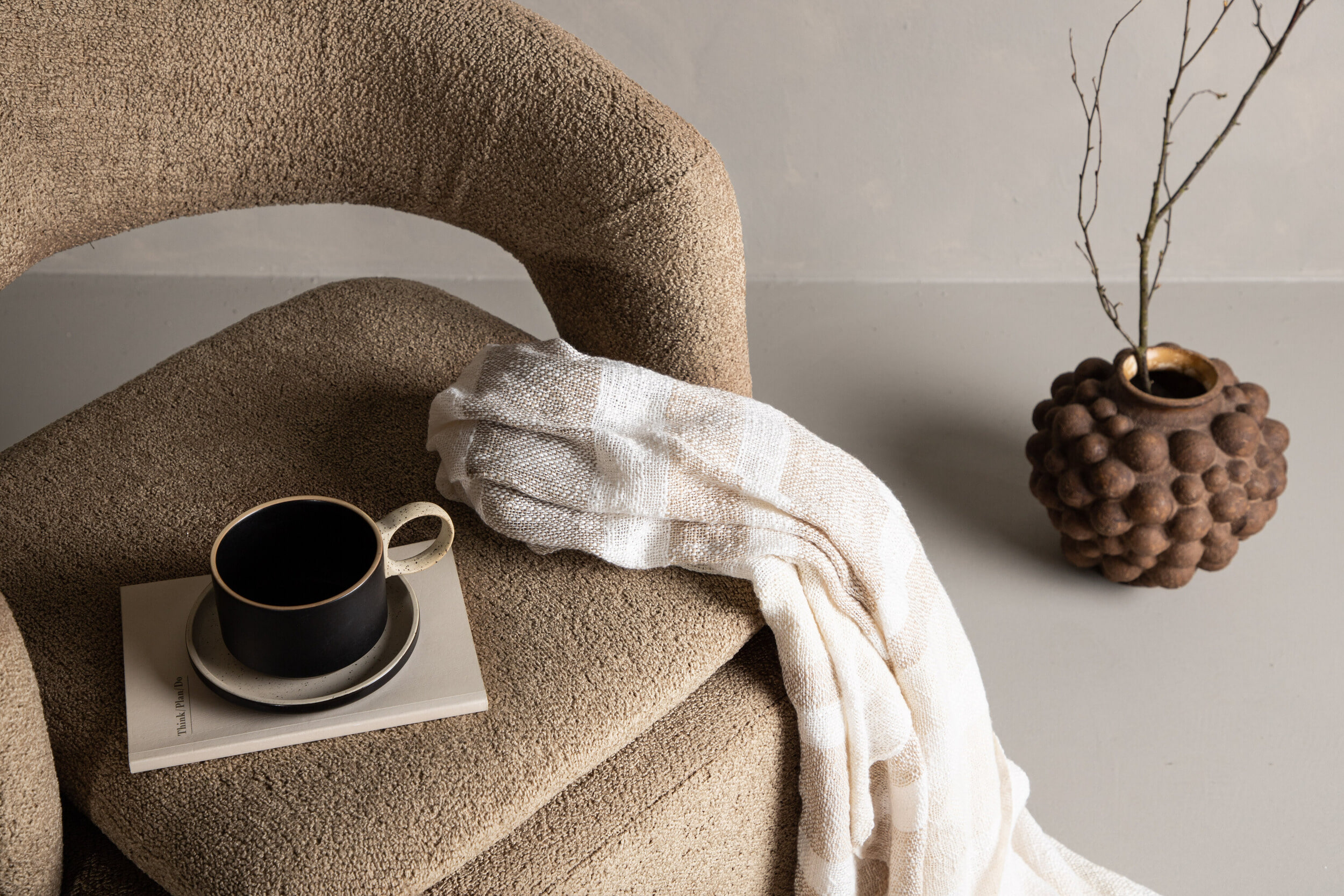 Nohr Draaifauteuil 'Soledad' Bouclé, kleur Beige