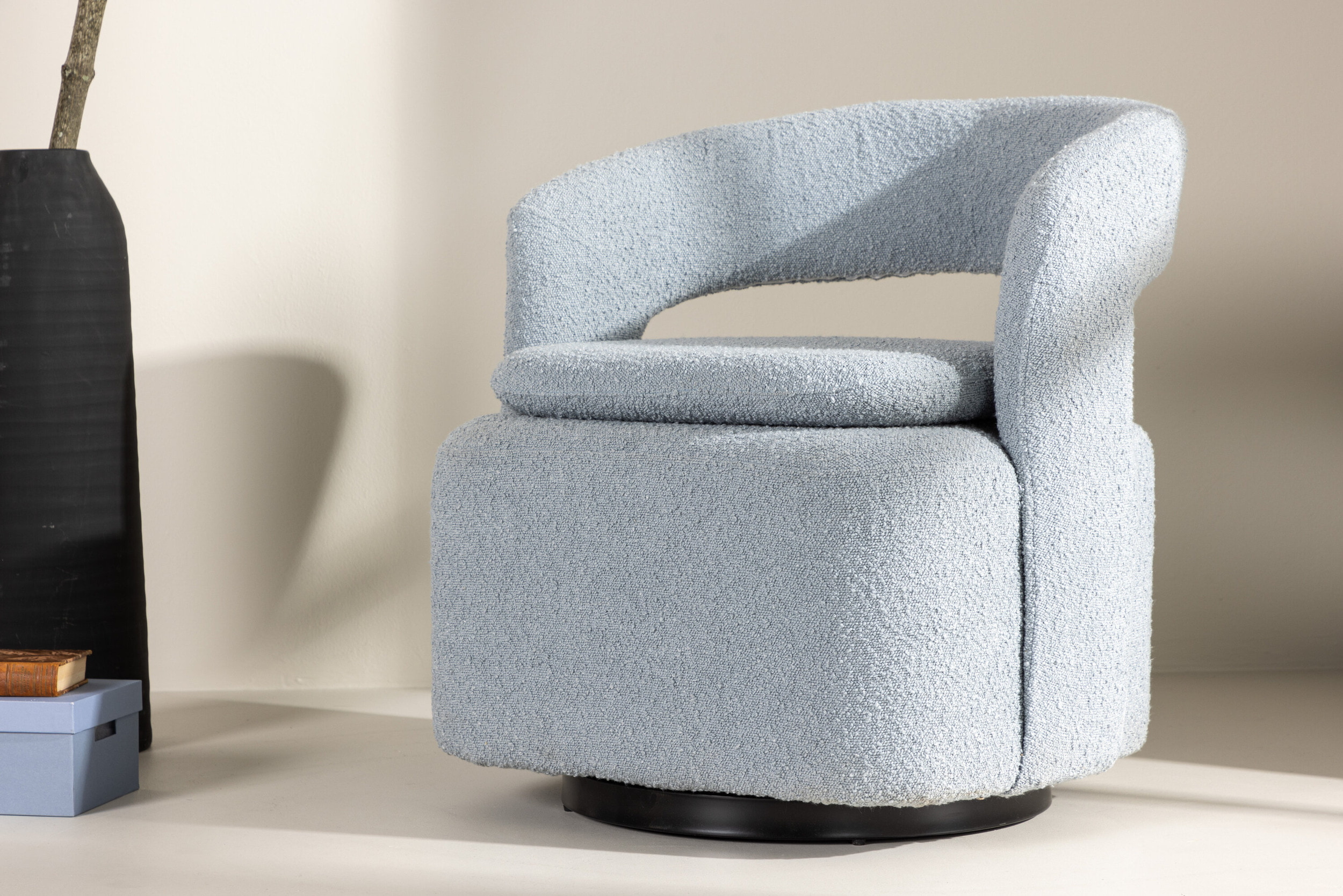Nohr Fauteuil 'Soledad' Bouclé, kleur Lichtblauw