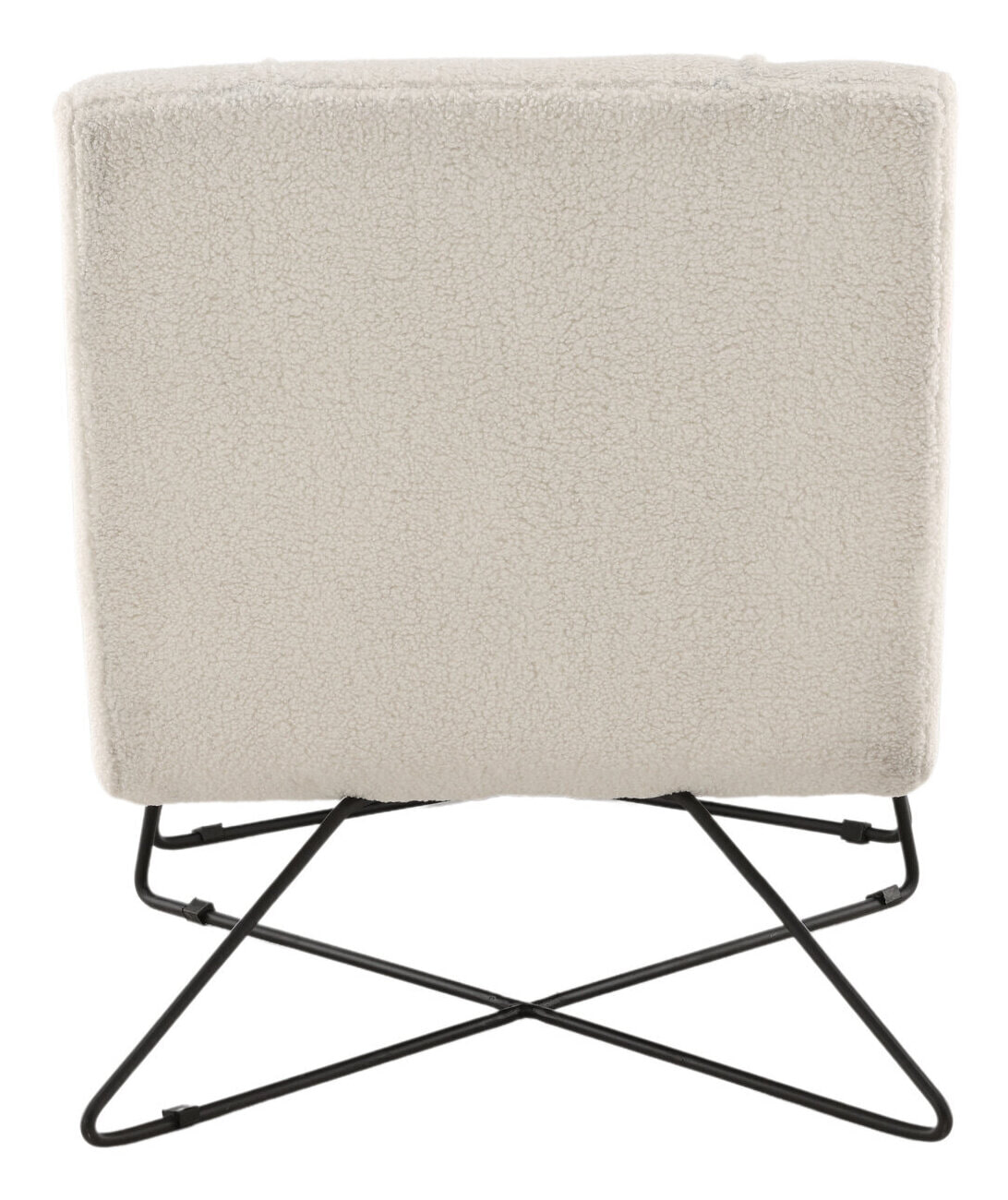 Nohr Fauteuil 'Mikail' Met voetenbank, Bouclé, kleur wit