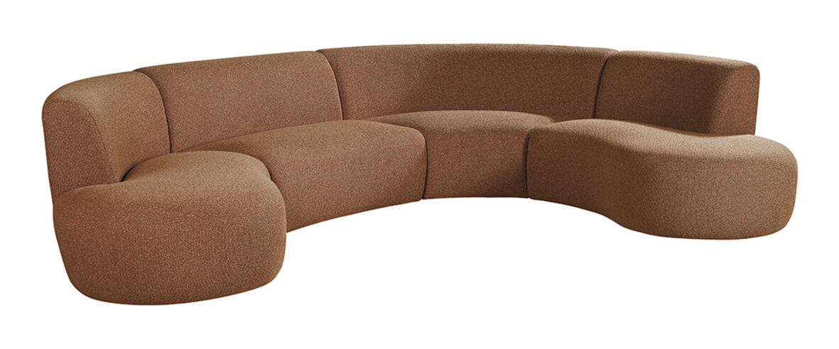 LABEL51 Organische U-Bank Florence Bouclé - Coral