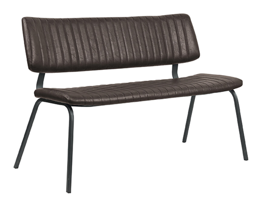LABEL51 Eetkamerbank Gusto Lederlook, 120cm - Donkerbruin