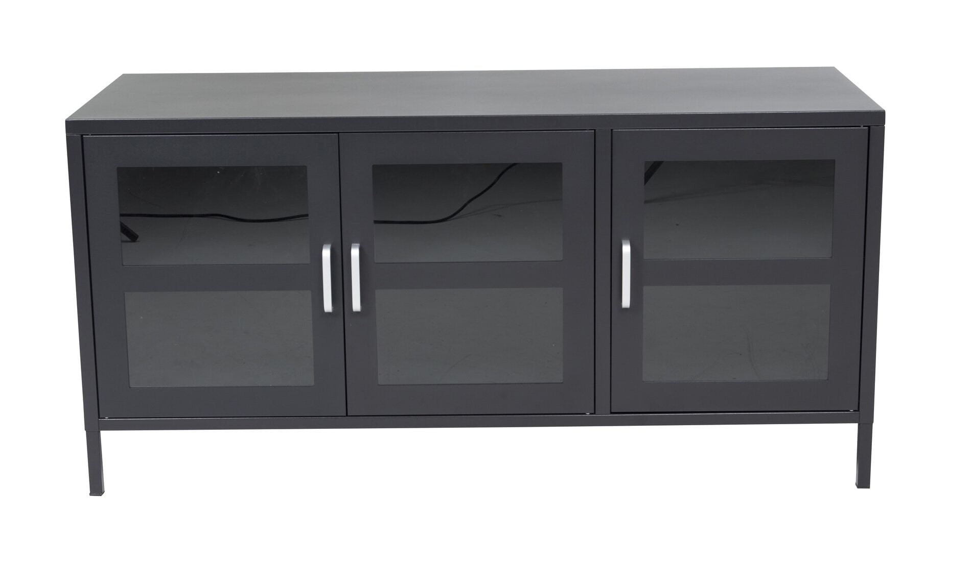 Nohr TV-meubel 'Cerita' 120cm, Metaal en glas, kleur Zwart