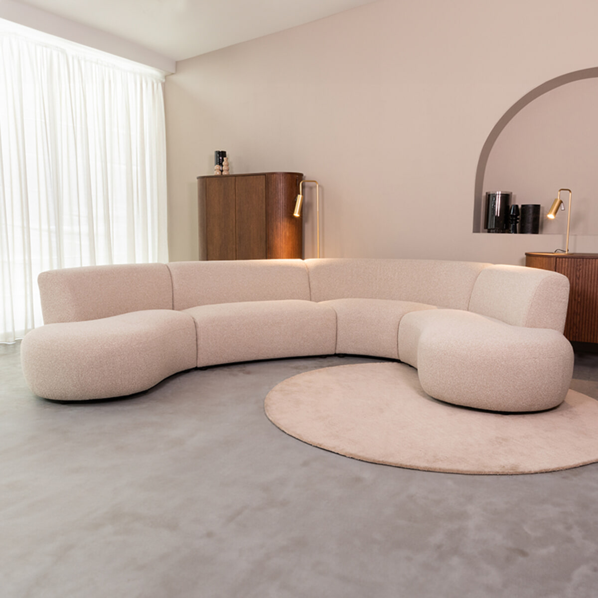 LABEL51 Organische U-Bank Florence Bouclé - Naturel