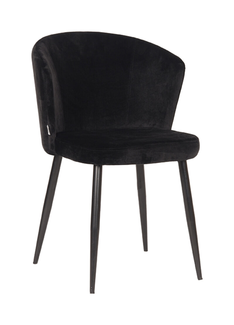 LABEL51 Eetkamerstoel Wave Velvet - Zwart