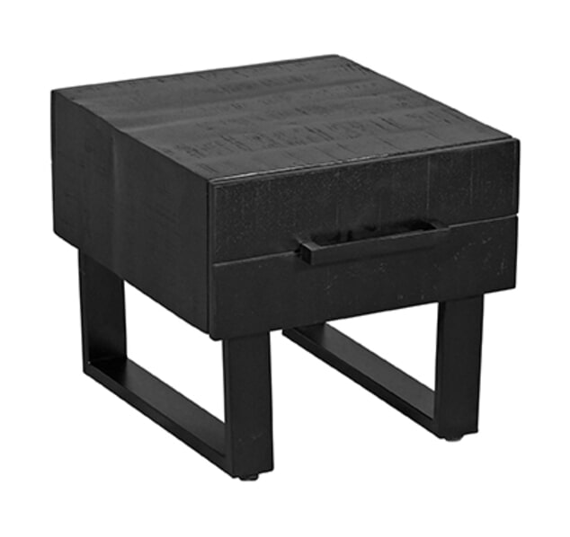 LABEL51 Salontafel Santos 50 x 44cm, Mangohout - Zwart - Vierkant