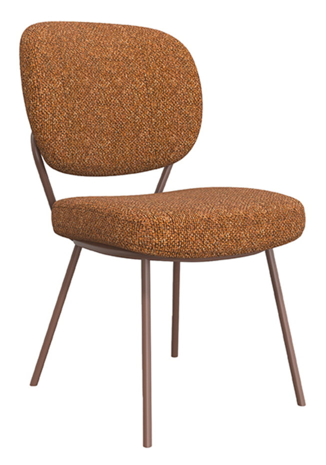 LABEL51 Eetkamerstoel 'Singapore' Bouclé, kleur Coral