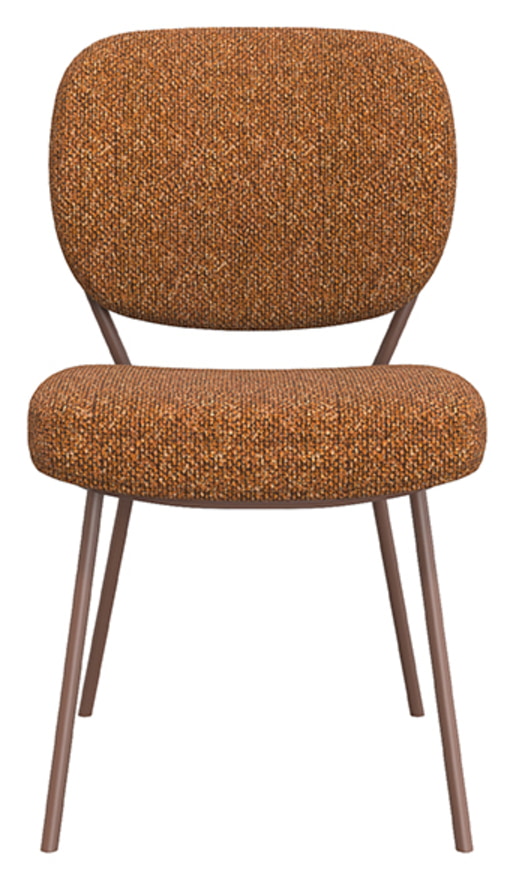 LABEL51 Eetkamerstoel 'Singapore' Bouclé, kleur Coral