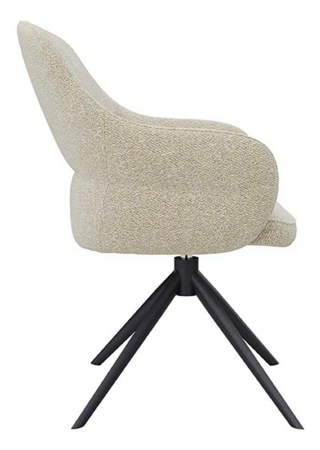 LABEL51 Draaibare Eetkamerstoel 'Bern' Bouclé, kleur Naturel