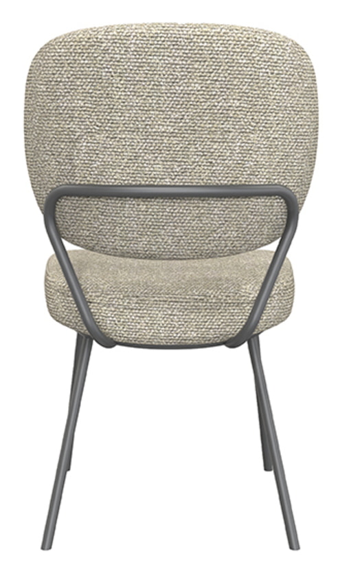 LABEL51 Eetkamerstoel 'Singapore' Bouclé, kleur Naturel/Zwart