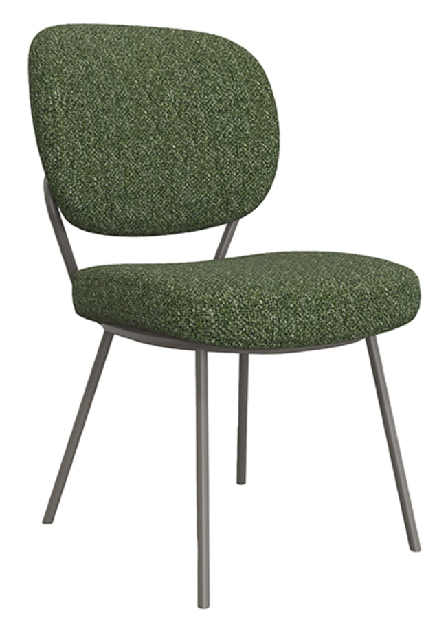 LABEL51 Eetkamerstoel 'Singapore' Bouclé, kleur Forest