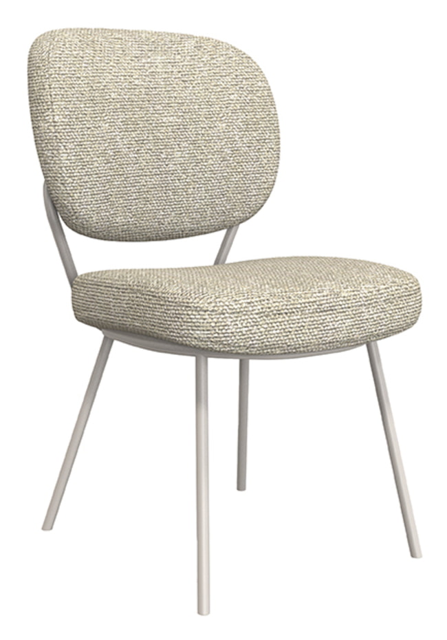 LABEL51 Eetkamerstoel 'Singapore' Bouclé, kleur Naturel/Taupe