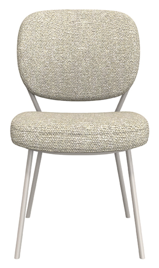 LABEL51 Eetkamerstoel 'Singapore' Bouclé, kleur Naturel/Taupe