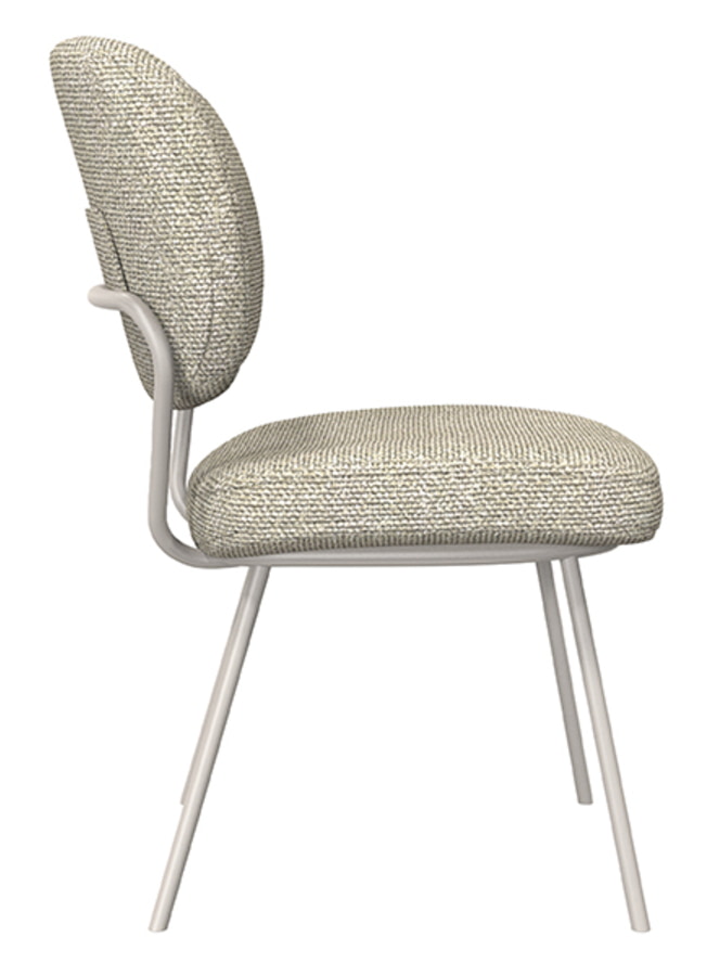 LABEL51 Eetkamerstoel 'Singapore' Bouclé, kleur Naturel/Taupe