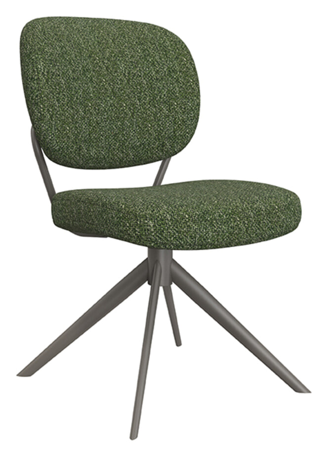 LABEL51 Draaibare Eetkamerstoel 'Geneva' Bouclé, kleur Forest