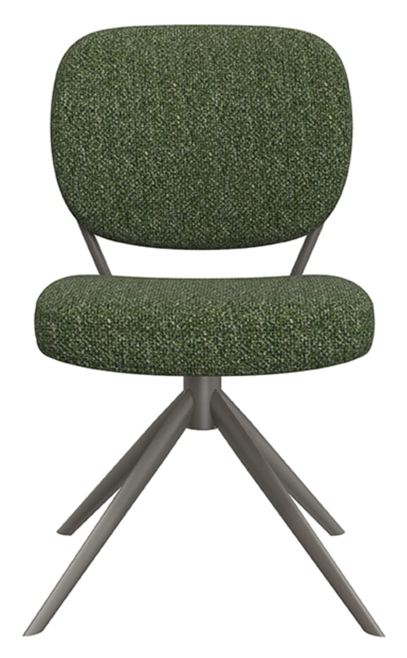 LABEL51 Draaibare Eetkamerstoel 'Geneva' Bouclé, kleur Forest