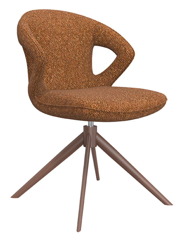 LABEL51 Draaibare Eetkamerstoel 'Zurich' Bouclé, kleur Coral