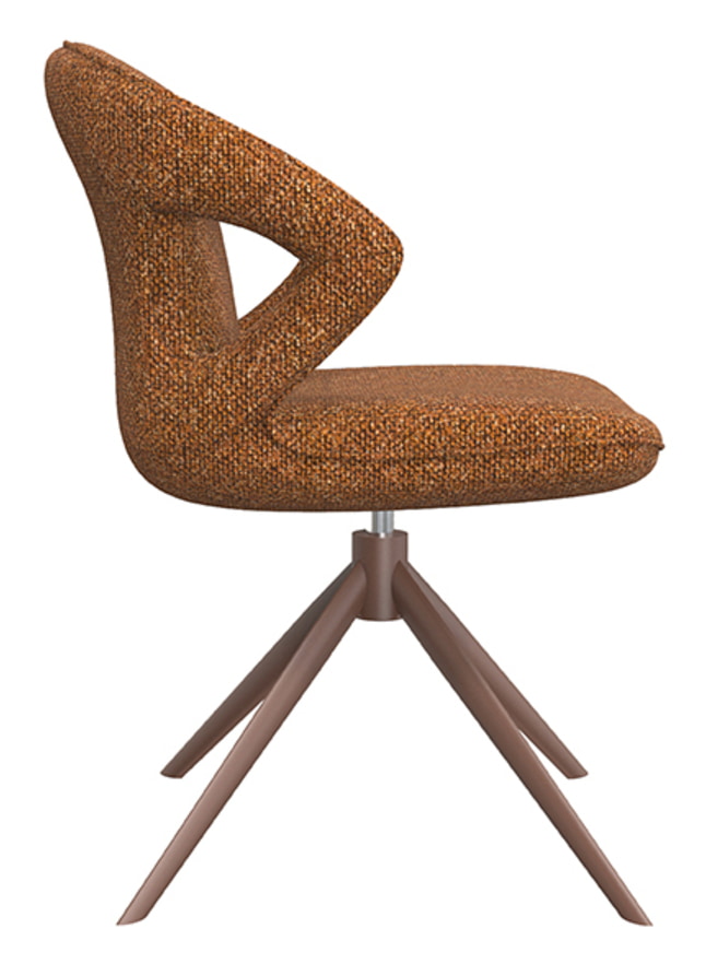 LABEL51 Draaibare Eetkamerstoel 'Zurich' Bouclé, kleur Coral