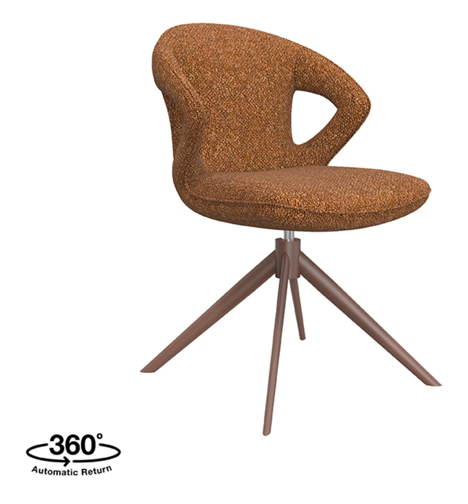 LABEL51 Draaibare Eetkamerstoel 'Zurich' Bouclé, kleur Coral