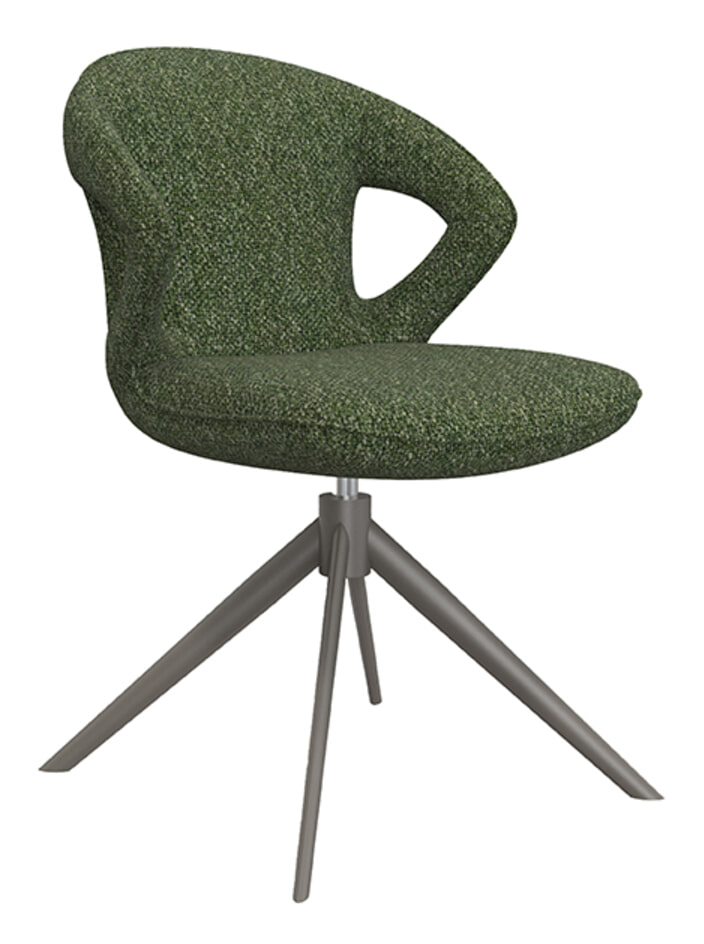 LABEL51 Draaibare Eetkamerstoel 'Zurich' Bouclé, kleur Forest