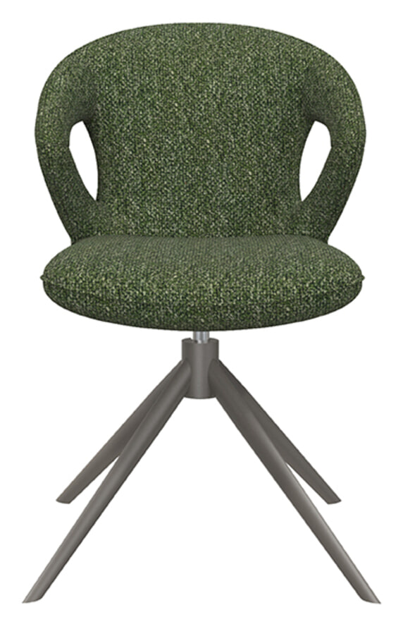 LABEL51 Draaibare Eetkamerstoel 'Zurich' Bouclé, kleur Forest
