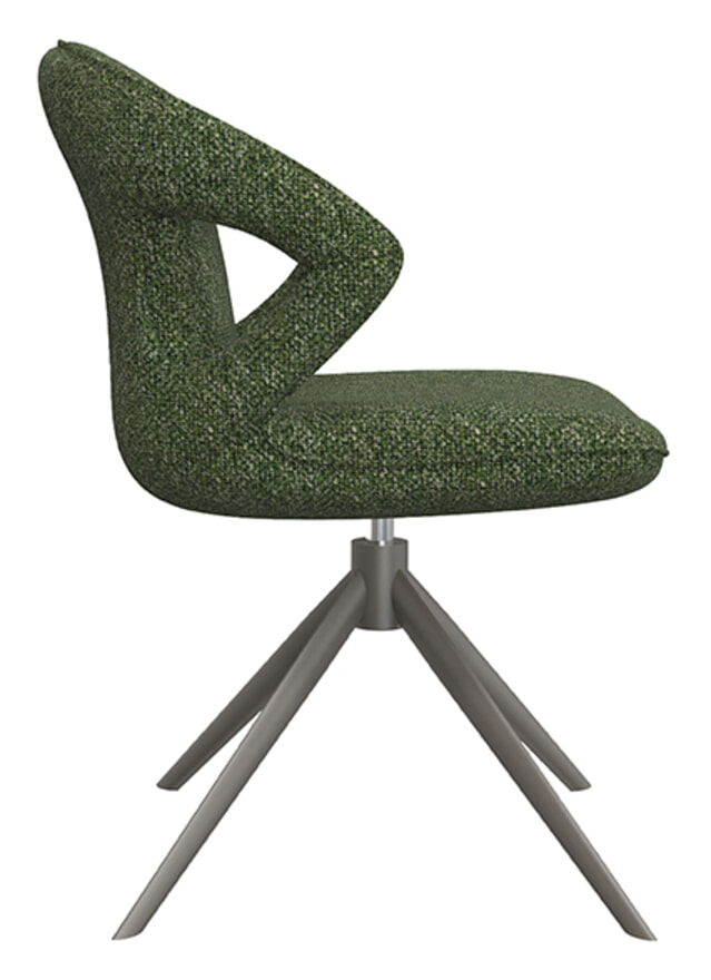 LABEL51 Draaibare Eetkamerstoel 'Zurich' Bouclé, kleur Forest