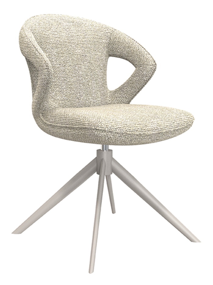 LABEL51 Draaibare Eetkamerstoel 'Zurich' Bouclé, kleur Naturel/Taupe