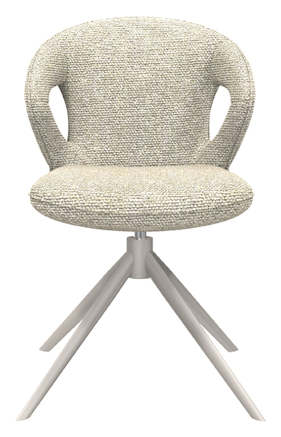 LABEL51 Draaibare Eetkamerstoel 'Zurich' Bouclé, kleur Naturel/Taupe